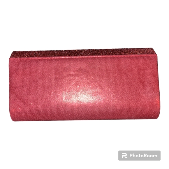 Crossbody Metallic Evening Clutch Purse Handbag Wristlet Red Black And Silver - Picture 2 of 7